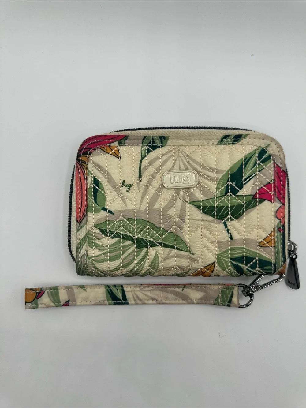 LUG Rodeo Women's Lily Sand Hibiscus Flowers Zipper Wristlet Wallet